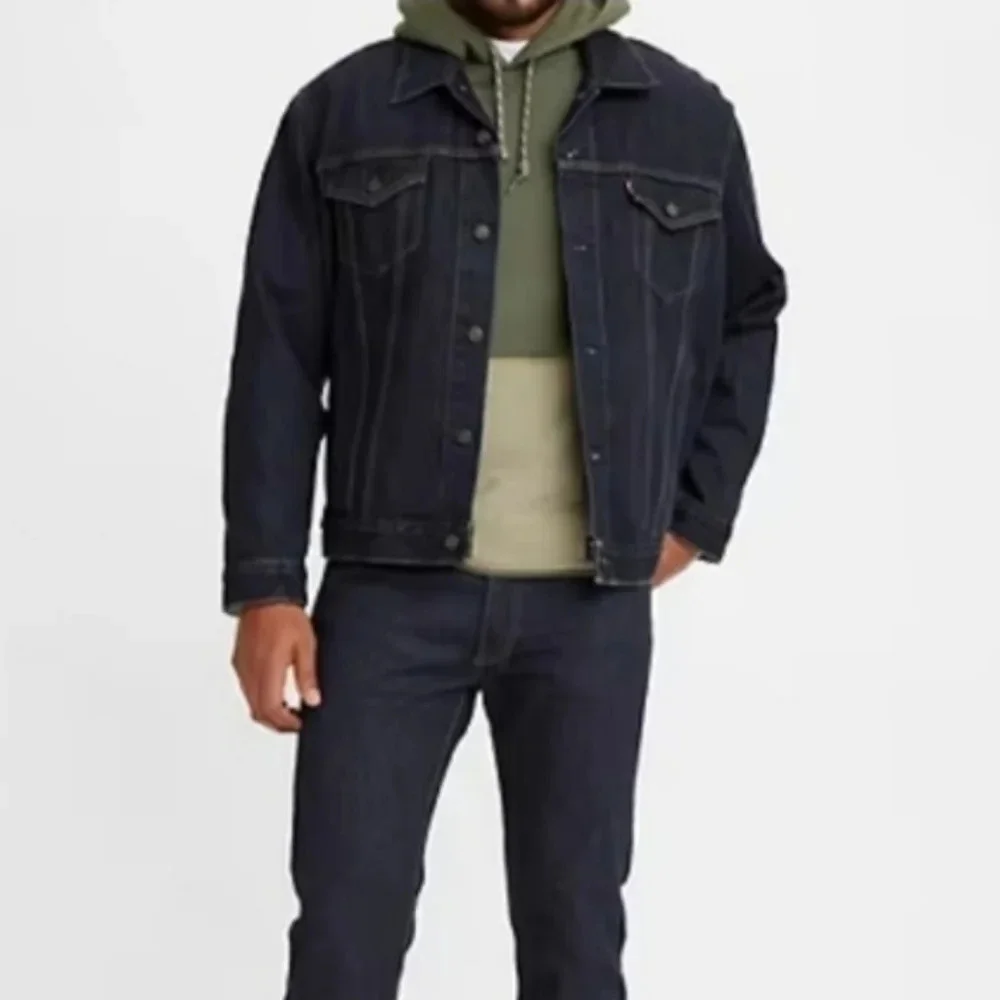 New Levi's Trucker Jean Jacket in Indigo Blue Mens XXL Classic Streetwear - Picture 1 of 9